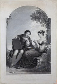 Engraving of Raffaelle and the Fornarinal, painted by Sir A. W. Callcott