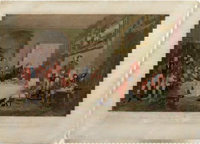 Charles G. Lewis Engraving of the Melton Breakfast, 1839