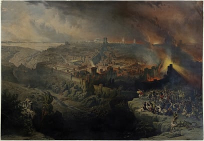 Louis Haghe's Chromolithograph [After David Roberts] of the Destruction of Jerusalem by the Romans