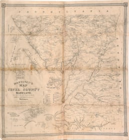 Simon J. Martenet Map of Cecil County Maryland, 1858