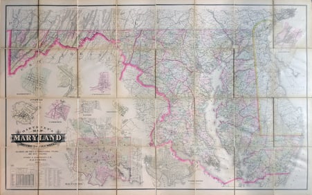 Simon J. Martenet's Map of Maryland and District of Columbia, 1885