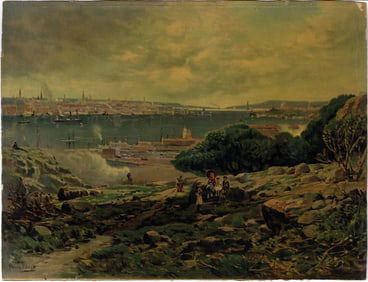 Andrew Melrose Chromolithograph View of New York from Hoboken