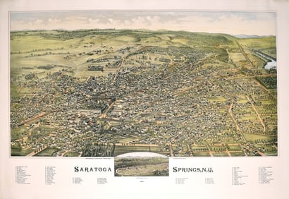 Lucien R. Burleigh Tinted Lithograph of Saratoga Springs