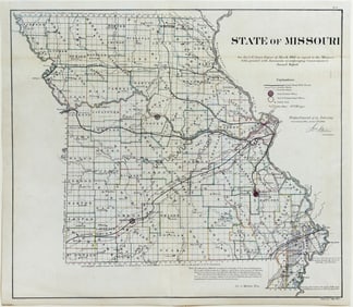 U.S. Government Land Office Lithograph of the State of Missouri