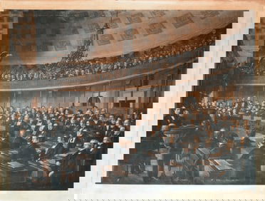 Thomas Doney Mezzotint of the United Sates Senate Chamber, 1849