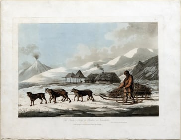 John Webber Aquatint, The Narta, or Sledge for Burden in Kamtchatka, Plate 10