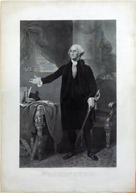 Engraving of George Washington after Portrait by Gilbert Stuart