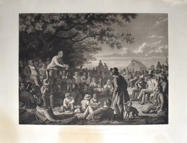 George Caleb Bingham Lithograph, Stump Speaking