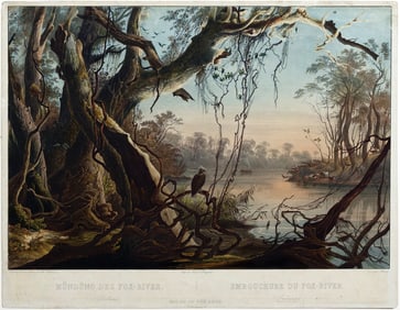 Karl Bodmer Aquatint Engraving, Mouth of the Fox River (Indiana)