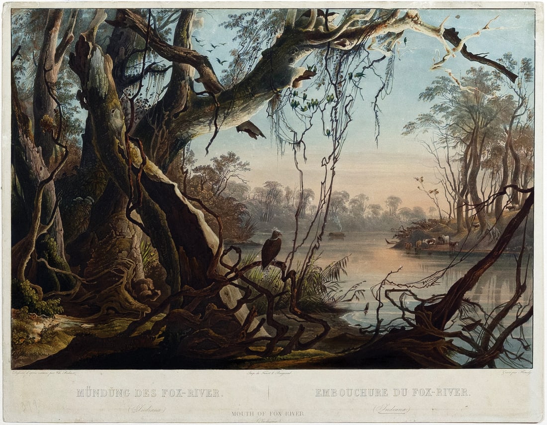 Karl Bodmer Aquatint Engraving, Mouth of the Fox River (Indiana) (1 of 1)