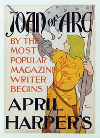 Edward Penfield Chromolithograph for Mark Twain's anonymous novel "Personal Recollections of Joan of