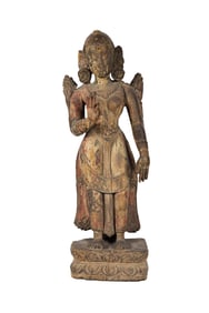 Wooden Standing Tara from Nepal