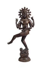 Copper Four Armed Dancing Shiva from India