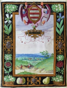 Watercolor of Charles de Croy's Property in Belgium by De Montigny - Roisnel