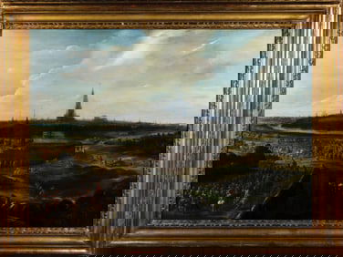 Pieter Meulener Oil on Panel - The Entry of the Cardinal Infante Ferninand of Spain into Antwerp,