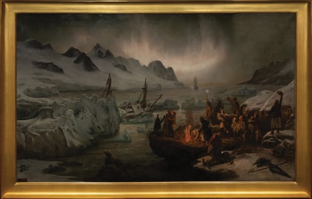 François-Auguste Biard Oil, Shipwreck Victims On Icefloe [The Castaways of the Lucie-Marguerite,