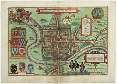 Braun & Hogenberg, [Chester, England] Cestria Vulgo Chester, Angliae Civitas
