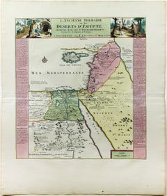 Covens & Mortier, L'Ancienne Thebaide ou les Deserts D'Egypte - Beautifully colored map