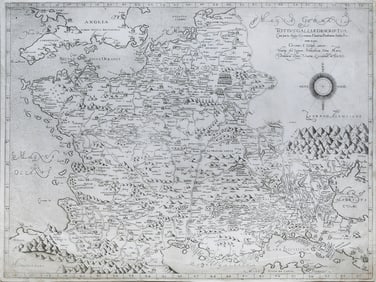 An extremely rare Lafreri School map of France, by the Great French Mathematician Oronce Fine