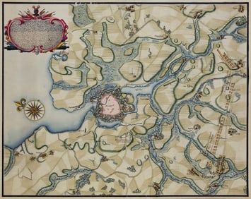Germany Manuscript Map of the Battle of Wismar, 1711