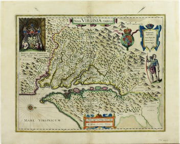 Bleau's Nova Virginiae Tabula -The First Dutch Map of Virginia