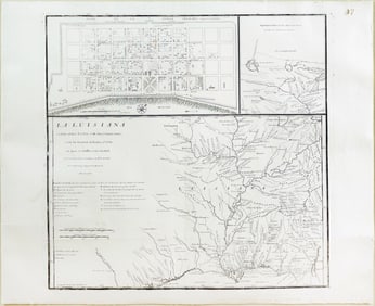 Lopez de Vargas Map of Louisiana showing New Orleans