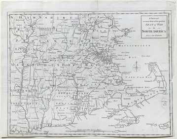 A New and Accurate Map of the Present Seat of War in North America printed in Universal Magazine