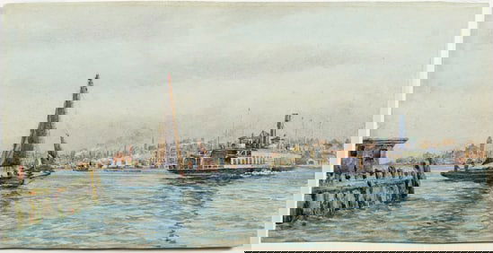 New Brunswick Ferry / Pennsylvania Rail Road Watercolor