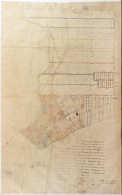 Manuscrupt Map Survey of the Town of Matagorda, Texas and Environs - Third oldest town in Texas