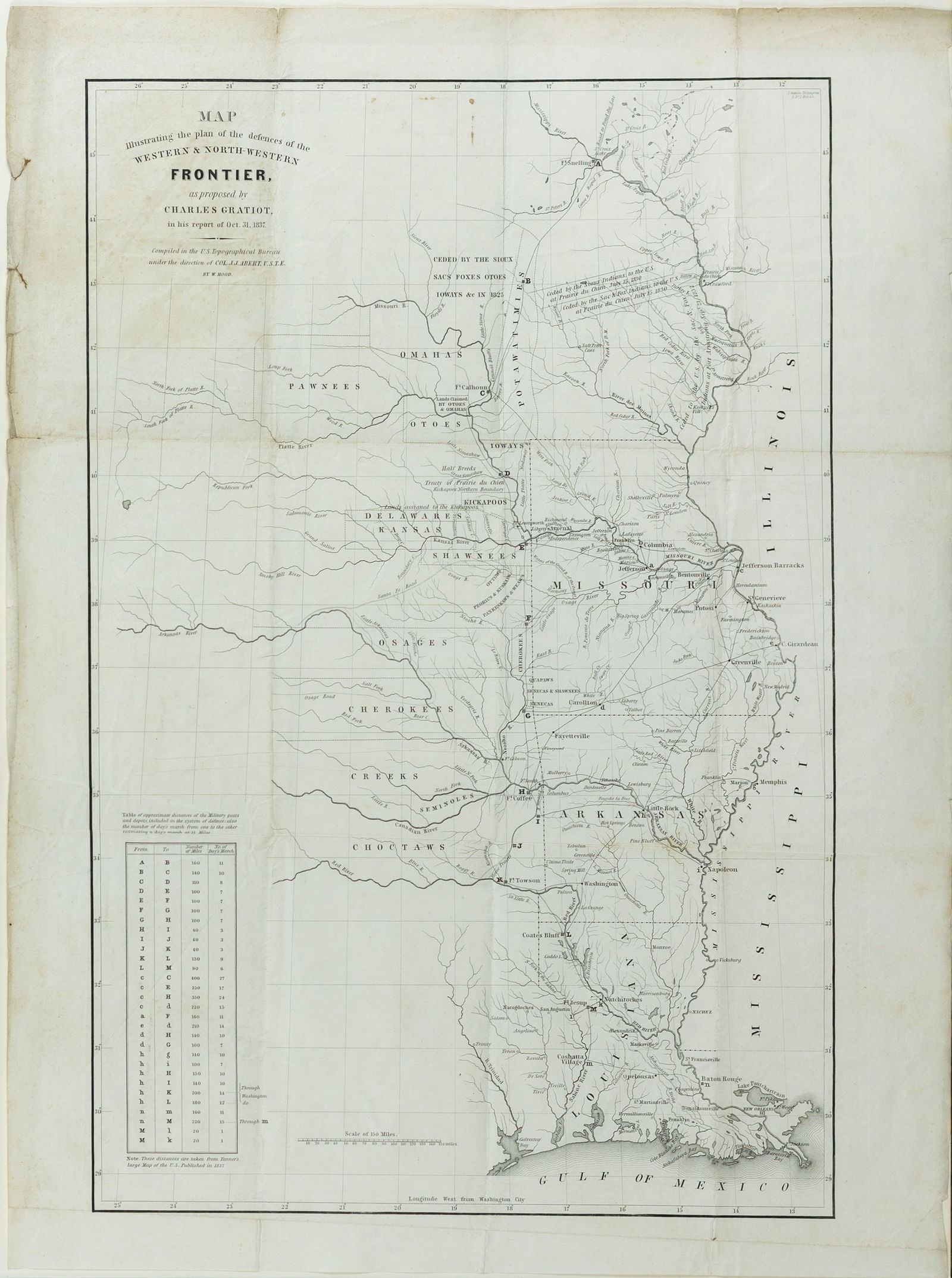 Washington Hood's Map Illustrating the plan of the defenses of the Western & North-Western Frontier (1 of 1)