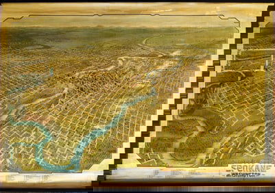 John W. Graham's Lithograph of Spokane, Washington showing Gonzaga "College"