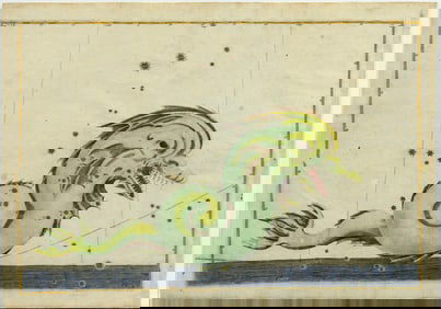 Johann Bayer Engraving from Uranometria, Piscis Austrinus