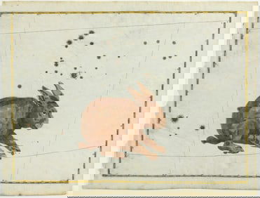 Johann Bayer Engraving from Uranometria, Lepus