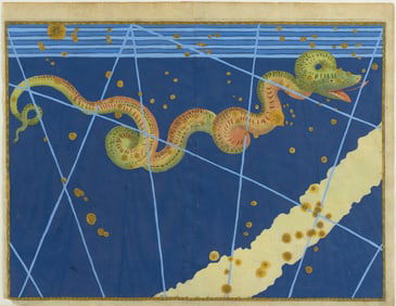 Johann Bayer Engraving from Uranometria, Serpent