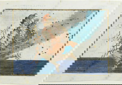 Johann Bayer Engraving from Uranometria, Auriga