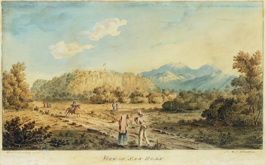 Richard Beechey Watercolor of San Blas, Mexico (1 of 3)