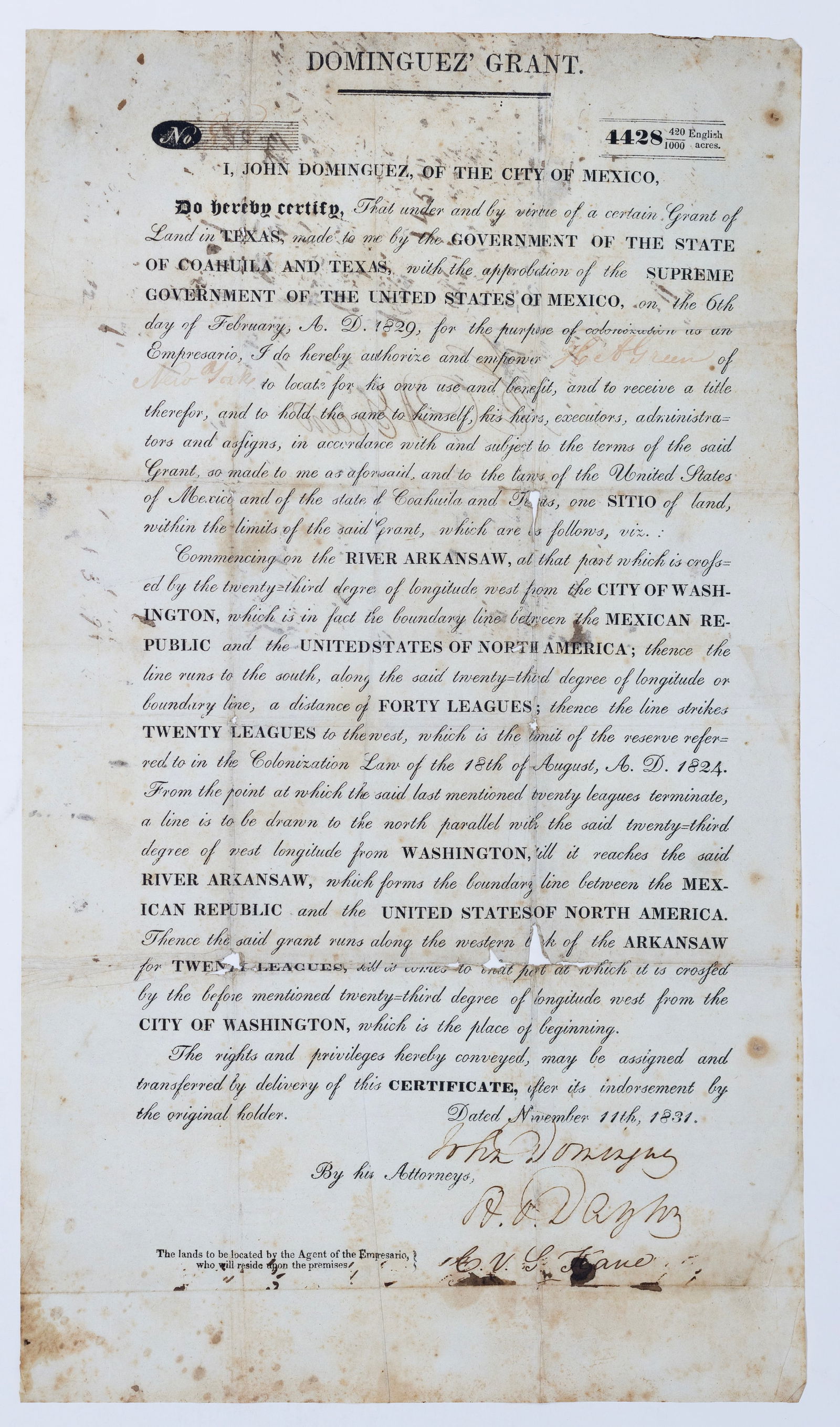 John Dominguez Texas Land Grant (1 of 2)