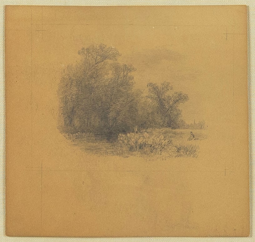 Hill Family Landscape Pencil Sketch (1 of 2)