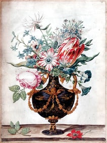 Van Fornenburgh Original Watercolor of Tulips in an Urn