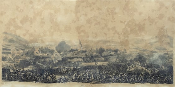 Maissiat de Ploennis Original Drawing of the Battle of N?rdlingen 1645