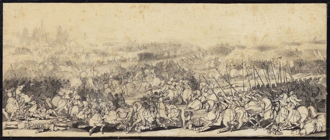 Maissiat de Ploennis Original Drawing of the Battle of Dreux 1562