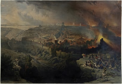 Louis Haghe / David Roberts Chromolithograph of the Destruction of Jerusalem by the Romans