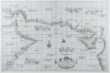 Dudley Map of the Indian Ocean showing the coasts of Arabia, India and the Persian Gulf