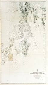 British Admiralty Map of Tasmania, Australia