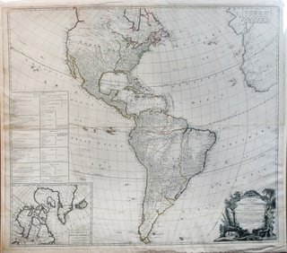 Sayer, Kitchen and D'Anville Wall Map of the Americas