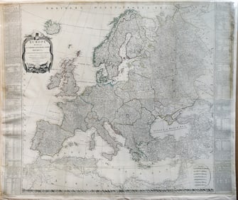 Sayer, Kitchen and D'Anville Wall Map of Europe