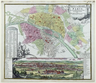 Johann B. Homann Map of Paris, France
