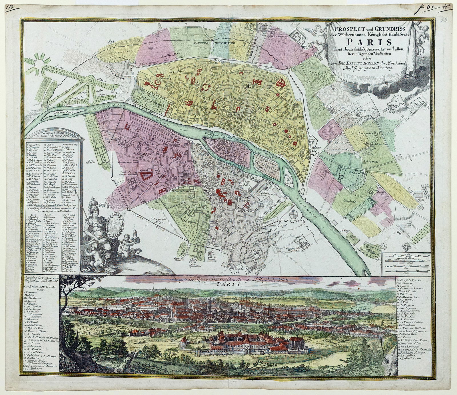 Johann B. Homann Map of Paris, France (1 of 1)
