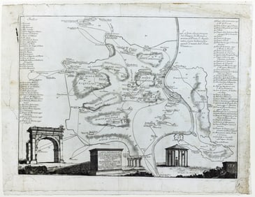 Piranesi Engraving of a Map of Ancient Rome
