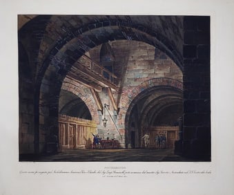 Sanquirico Aquatint of Sotterraneo from the La Scala Opera House